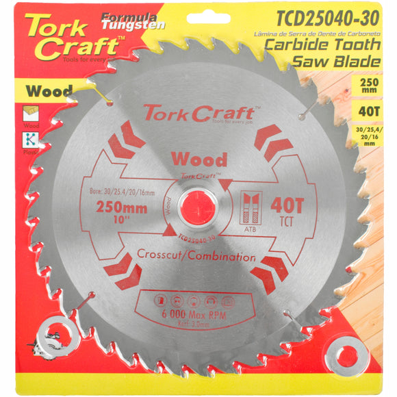 Image of a Tork Craft Blade TCT 250 X 40t30/1/20/16 General Purpose Combination