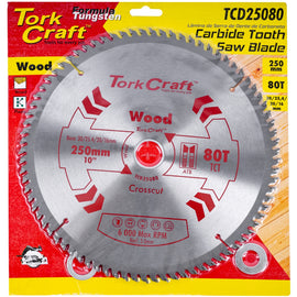 Image of a Tork Craft Blade TCT 250 X 80t 30/1/20/1 General Purpose Cross Cut Smooth