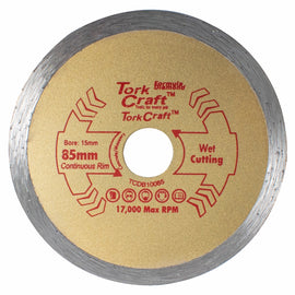 Image of a Tork Craft Diamond Blade 85mm X 15mm Continuous Rim Profesional