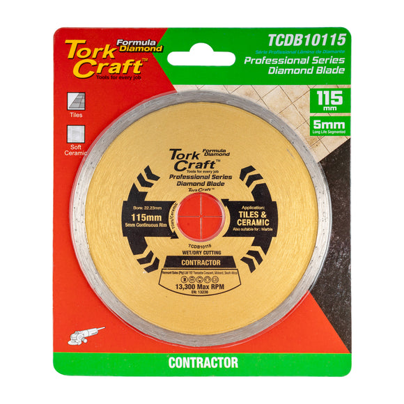 Image of a Tork Craft Diamond Blade 115mm Continuousrim Profesional