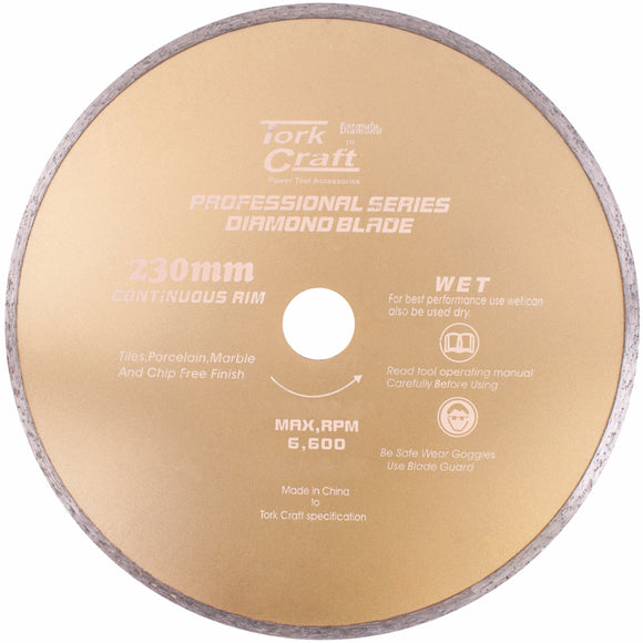 Image of a Tork Craft Diamond Blade Continues Thin Rim 230x22.22mm