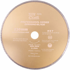 Image of a Tork Craft Diamond Blade 230mm X 22.22 Continues Rim
