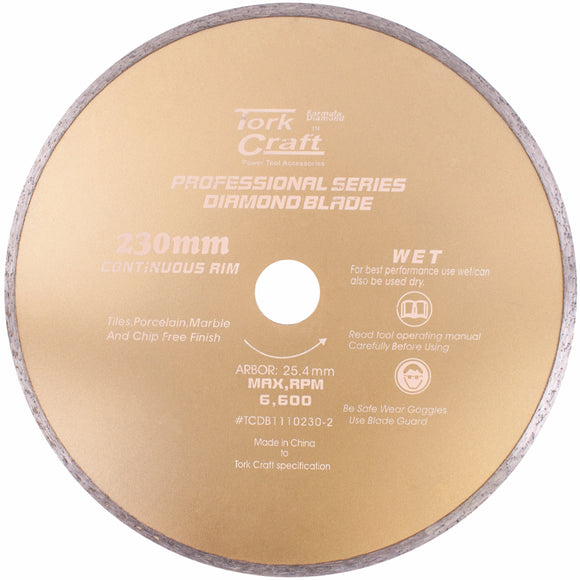 Image of a Tork Craft Diamond Blade 230mm X 22.22 Continues Rim