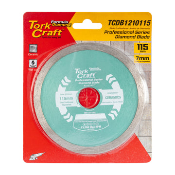 Image of a Tork Craft Diamond Blade 115mm Continues Rim Hot Pressed Contractor
