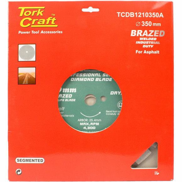 Image of a Tork Craft Diamond Blade Brazed 350 X 25.4mm For Asphalt Tar
