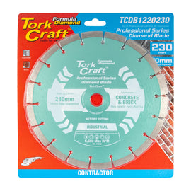 Image of a Tork Craft Diamond Blade 230mm Segmented Hot Pressed