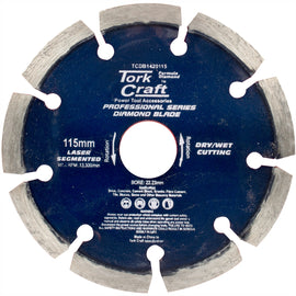 Image of a Tork Craft Diamond Blade 115mm Segmented Laser Industrial