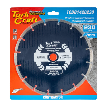Image of a Tork Craft Diamond Blade 230mm Segmented Laser Industrial
