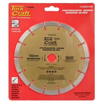 Image of a Tork Craft Diamond Blade 180mm Segmented Profesional