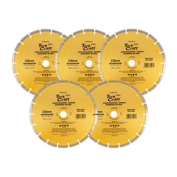 Image of a Tork Craft Diamond Blade Segmented 230mm Professional Bulk 5 Pack