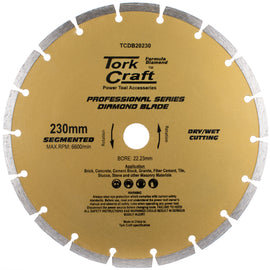 Image of a Tork Craft Diamond Blade 230mm Segmented Profesional