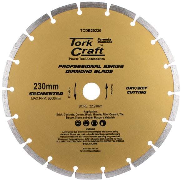 Image of a Tork Craft Diamond Blade 230mm Segmented Profesional