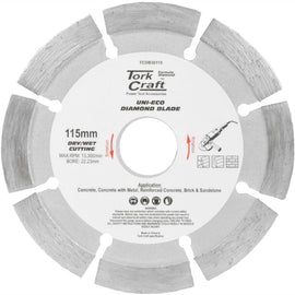 Image of a Tork Craft Diamond Blade Segm 115mm X 10mm Reinforced Concrete