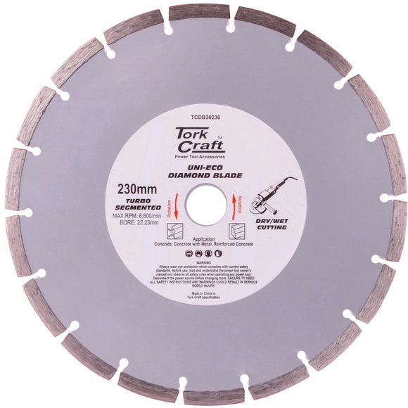 Image of a Tork Craft Diamond Blade Segm 230mm Reinforced Concrete