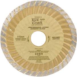 Image of a Tork Craft Diamond Blade Turbo Wave 115mm X 22.22mm