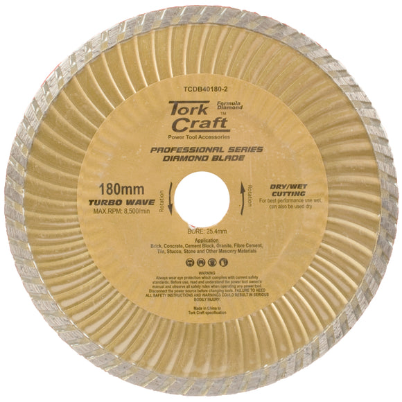 Image of a Tork Craft Diamond Blade 180x22.22mm Turbo Wave