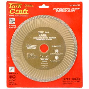 Image of a Tork Craft Diamond Blade 200x25.4mm Turbo