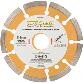 Image of a Tork Craft Diamond Blade Multi Purp. 115mm Hard & Soft Mat.