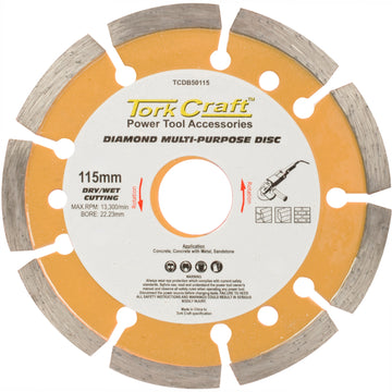 Image of a Tork Craft Diamond Blade Multi Purp. 115mm Hard & Soft Mat.
