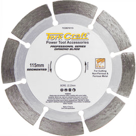 Image of a Tork Craft Diamond Blade Segmented 115 X 22.23mm For Metal Cutting