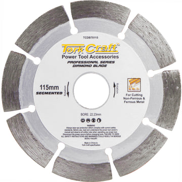 Image of a Tork Craft Diamond Blade Segmented 115 X 22.23mm For Metal Cutting