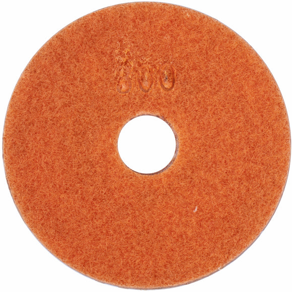 Image of a Tork Craft 100mm Diamond Wet  Polishing Pad 300 Grit Orange