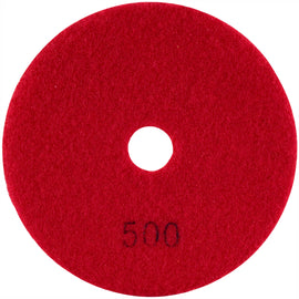 Image of a Tork Craft 100mm Diamond Wet  Polishing Pad 500 Grit Red