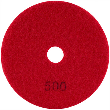 Image of a Tork Craft 100mm Diamond Wet  Polishing Pad 500 Grit Red