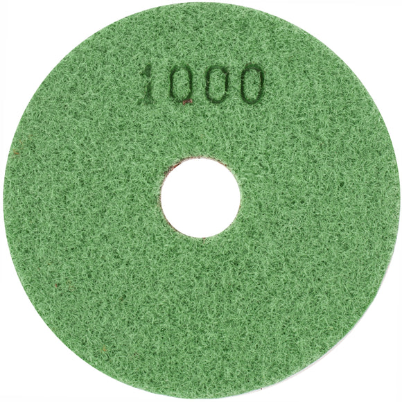 Image of a Tork Craft 100mm Diamond Wet  Polishing Pad 1000 Grit Dark Green