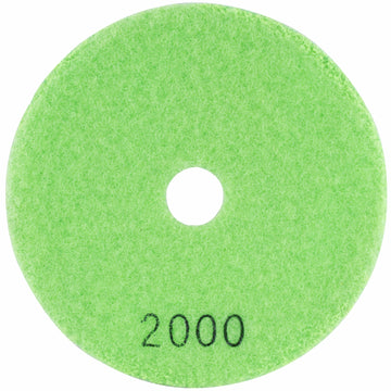 Image of a Tork Craft 100mm Diamond Wet  Polishing Pad 2000 Grit Lime Green