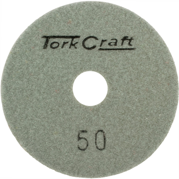Image of a Tork Craft 100mm Diamond  Polishing Pad 50 Grit Dry Use