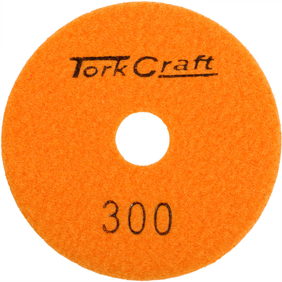 Image of a Tork Craft 100mm Diamond  Polishing Pad 300 Grit Dry Use