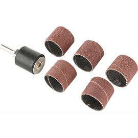 Image of a Tork Craft Drum Sander 25.4mm Diameter 6mm Shaft With 5 Pack Sanding Sleeves