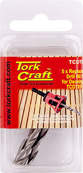 Image of a Tork Craft Replacement Drill Bits 10g X 5pc For Decking Tool TCdt010-01