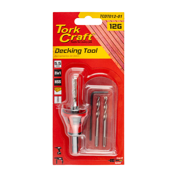 Image of a Tork Craft Decking Tool 12g Std Head Pre-drill & Countersink