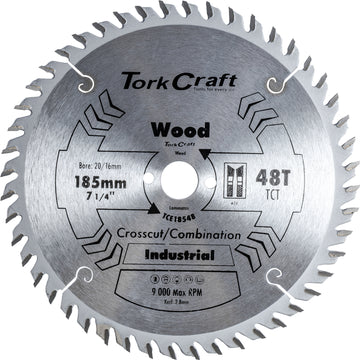 Image of a Tork Craft Blade TCT Euro Tip 185 X 48t 20/16mm Profesional