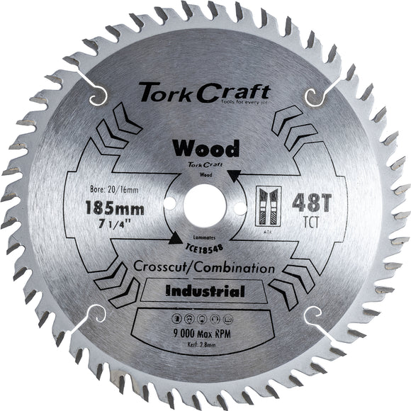 Image of a Tork Craft Blade TCT Euro Tip 185 X 48t 20/16mm Profesional