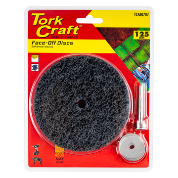 Image of a Tork Craft Face Off Disc And Arbor 125mm  For Drill