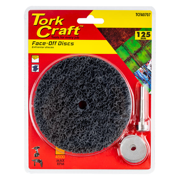 Image of a Tork Craft Face Off Disc And Arbor 125mm  For Drill