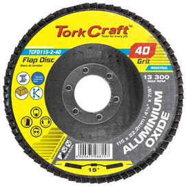 Image of a Tork Craft Flap Disc 115mm 15 Deg.angle 40 Grit A/O
