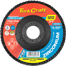 Image of a Tork Craft Flap Disc Zirconium 115mm 120 Grit Flat