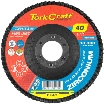 Image of a Tork Craft Flap Disc Zirconium 115mm 40 Grit Flat
