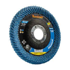 Image of a Tork Craft Flap Disc Round Edge Zirconium 115mm 60 Grit Flat