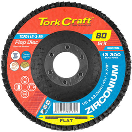 Image of a Tork Craft Flap Disc Zirconium 115mm 80 Grit Flat