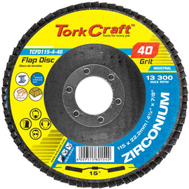 Image of a Tork Craft Flap Disc Zirconium 115mm 40 Grit Angled