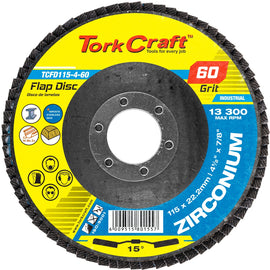Image of a Tork Craft Flap Disc Zirconium 115mm 60 Grit Angled