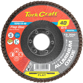 Image of a Tork Craft Flap Sanding Disc 115mm 40 Grit A/O