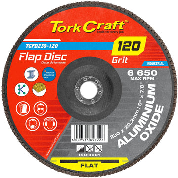 Image of a Tork Craft Flap Sanding Disc 230mm 120 Grit A/O