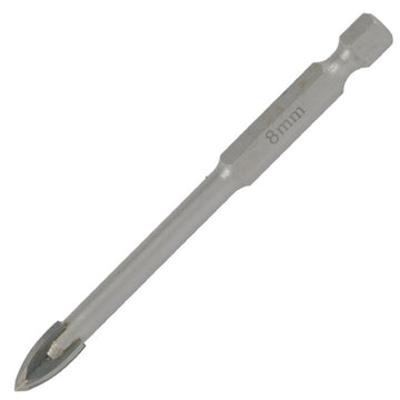 Image of a Tork Craft Glass & Tile Drill 8mm 4 Flute With Hex Shank