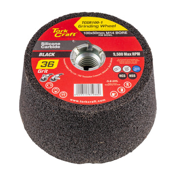 Image of a Tork Craft Grinding Wheel 100x50mm M14 Bore - #36 Bowl - Angle Grinder